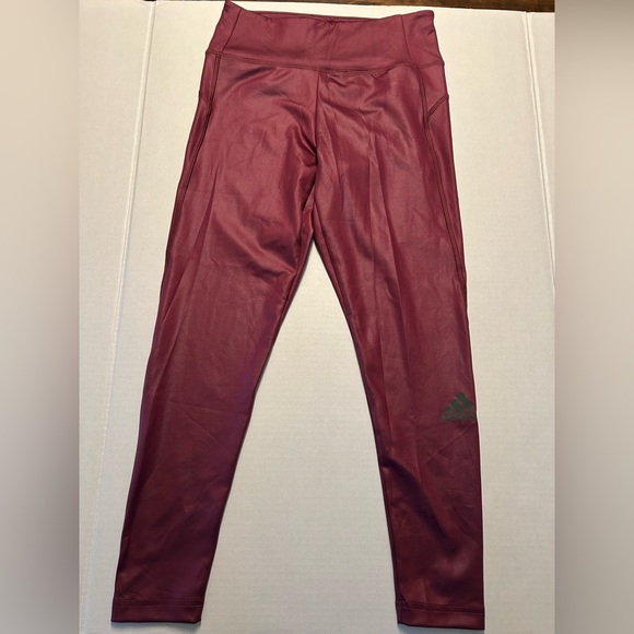 NWT $50 adidas X Zoe Saldana AEROREADY Victory Crimson Shine Training Tights med - Picture 3 of 11